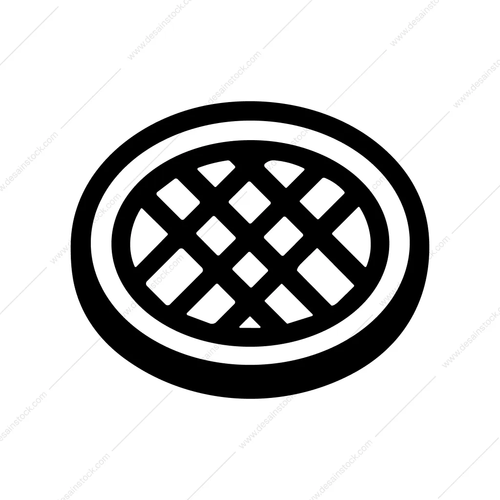 Simple Flat Grid Waffle Sweet Dessert Breakfast Icon