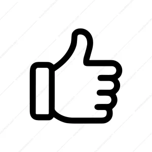 Simple Line Art Thumbs Up Sign Hand Gesture Icon