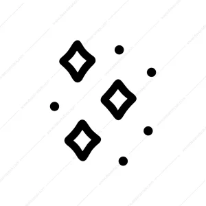 Simple Outline Diamond Sparkle Effect Element Icon