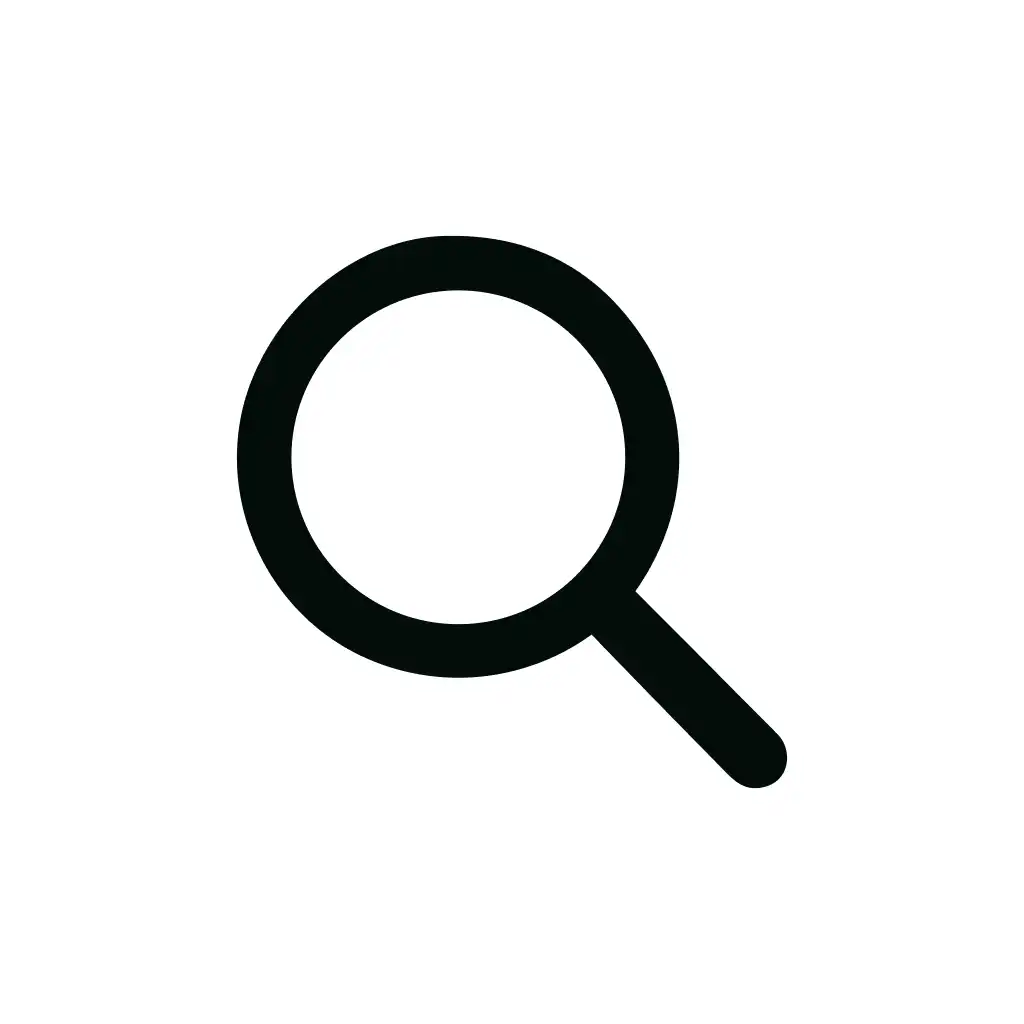 Minimalist Bold Line Magnifying Glass Search Icon for Web Design