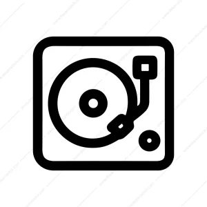 Line Drawing Turntable Vinyl Player Audio Device Icon