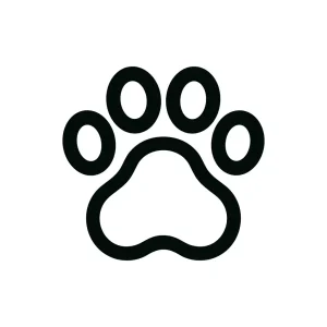 Simple Line Art Paw Print Shape Pet Animal Icon Design