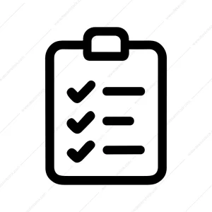 Simple Outline Clipboard Checklist Document Line Art