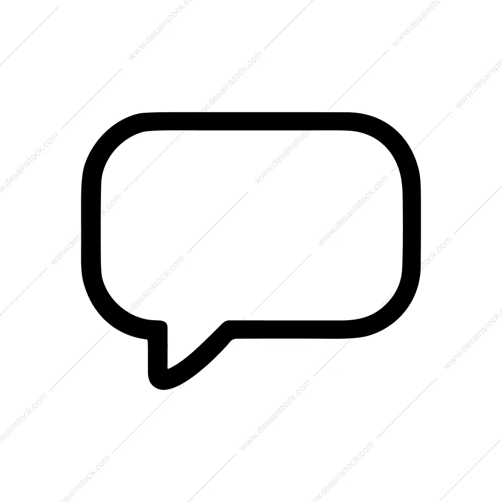 Outline Minimalist Simple Chat Bubble Message Icon Shape