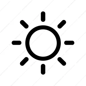Simple Outline Sun Shape Weather Forecast Icon