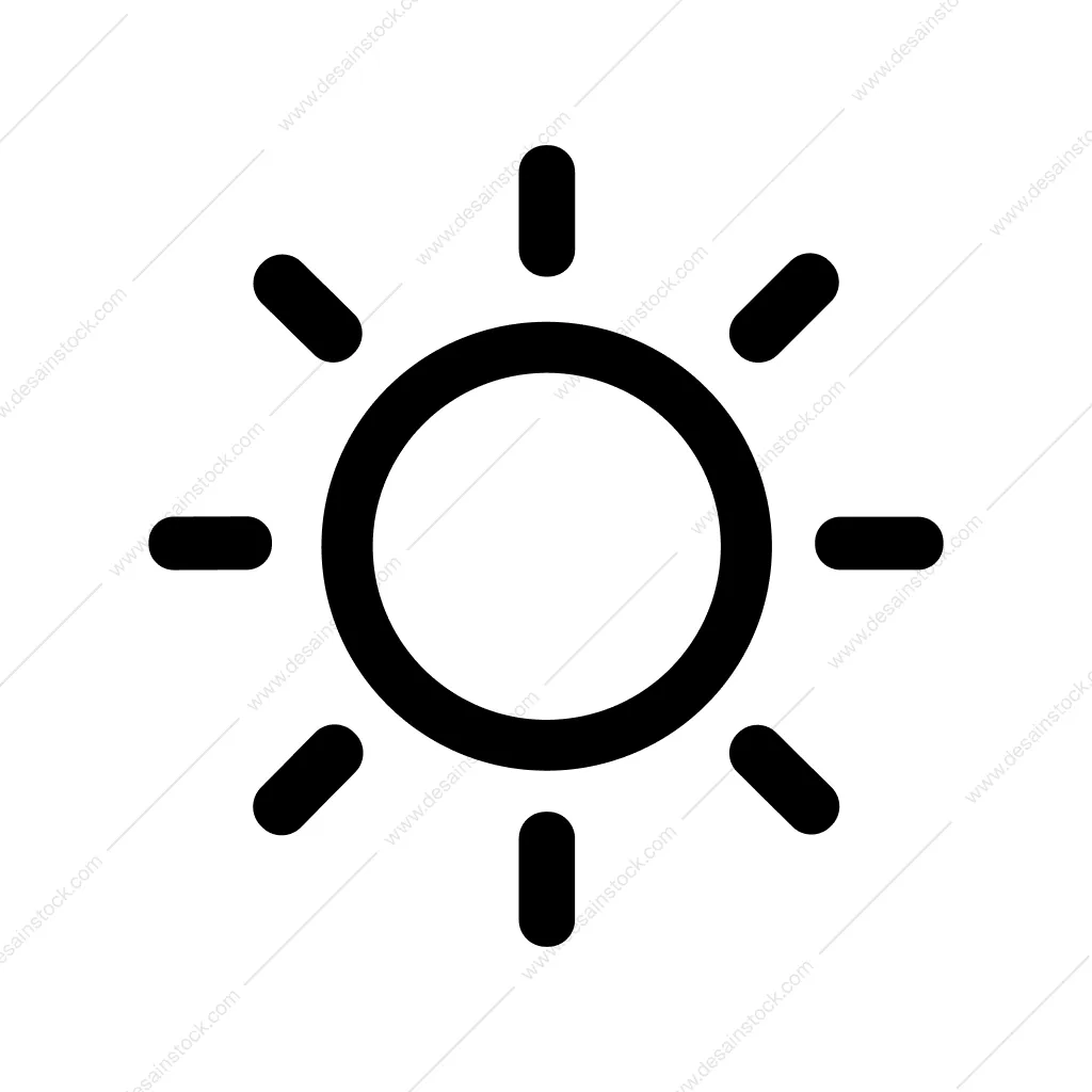 Simple Outline Sun Shape Weather Forecast Icon