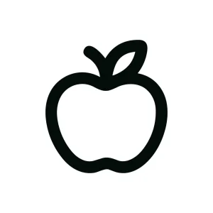 Simple Outline Apple Fruit Nutrition Healthy Icon
