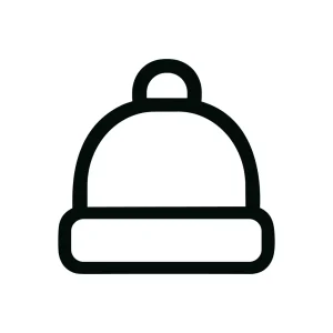 Simple Outline Winter Wool Beanie Hat Icon