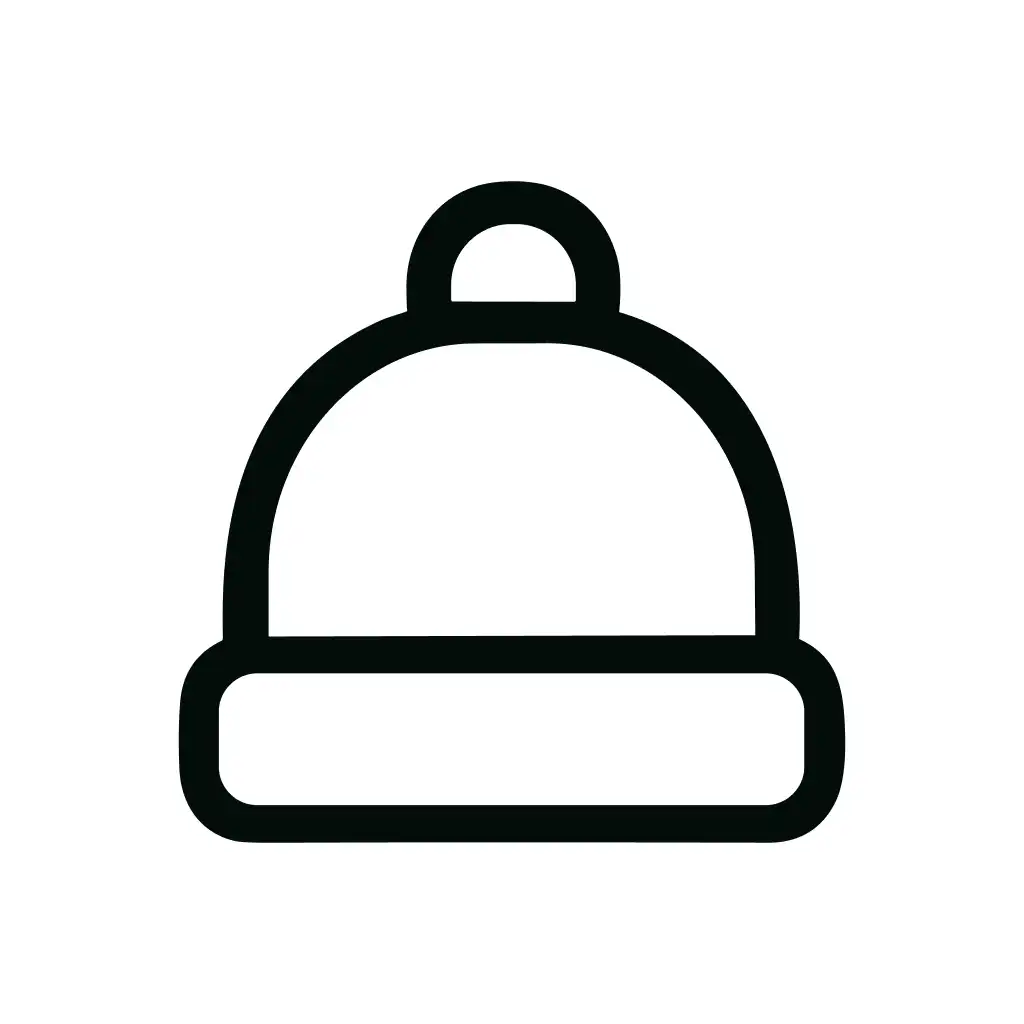 Simple Outline Winter Wool Beanie Hat Icon