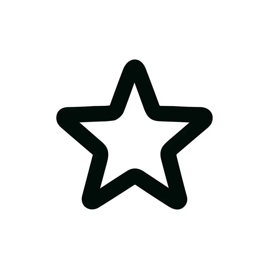 Simple Line Art Star Shape Icon Symbol