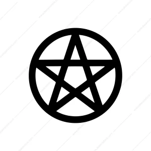 Simple Bold Star Pentagram Inside Circle Symbol Icon