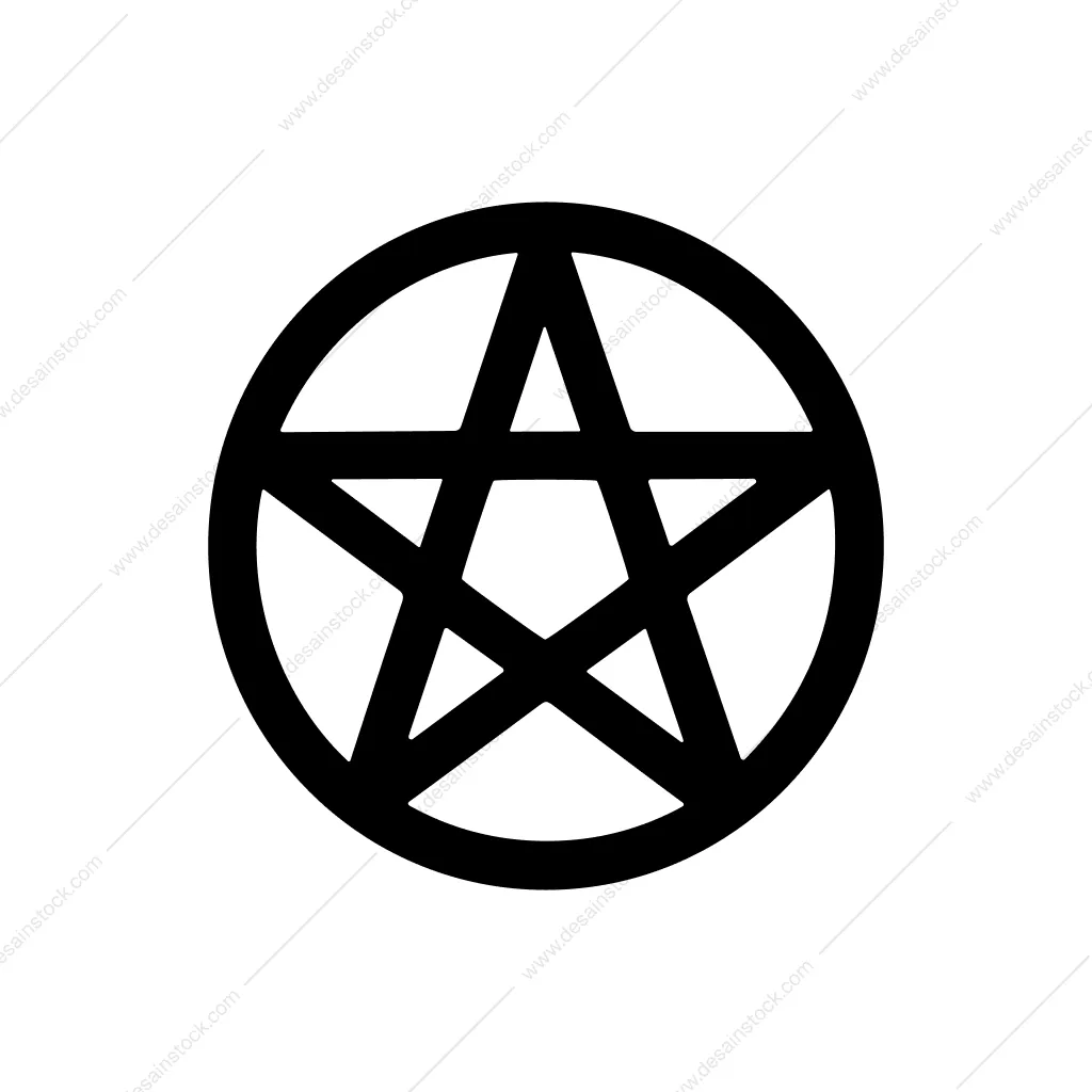 Simple Bold Star Pentagram Inside Circle Symbol Icon