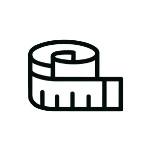 Simple Line Art Measuring Tape Outline Icon Element