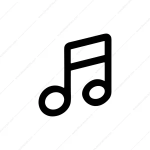 Simple Outline Music Note Icon Design Element