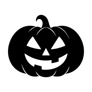Simple Silhouette Style Halloween Pumpkin Carving Decoration