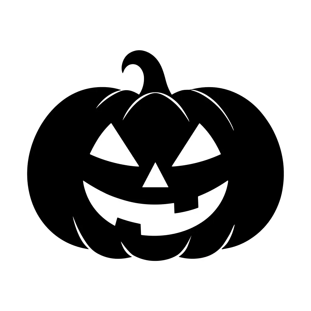 Simple Silhouette Style Halloween Pumpkin Carving Decoration