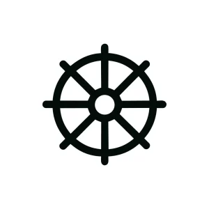 Simple Outline Circle Ship Wheel Steering Icon