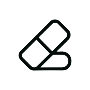 Simple Line Style Eraser Stationery Outline Icon for Correction