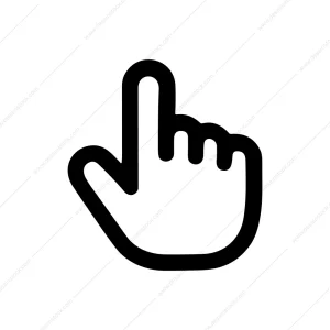 Minimalist Outline Hand Cursor Clicking Pointer Symbol Sign