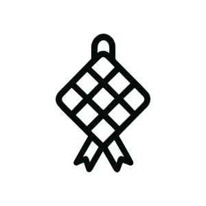 Outline Simple Ketupat Diamond Rice Cake Icon