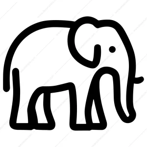 Minimalist Outline Elephant Animal Jungle Symbol Simple Icon
