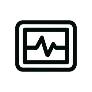 Outline Bold Style Monitor Heartbeat Pulse Icon Shape Element