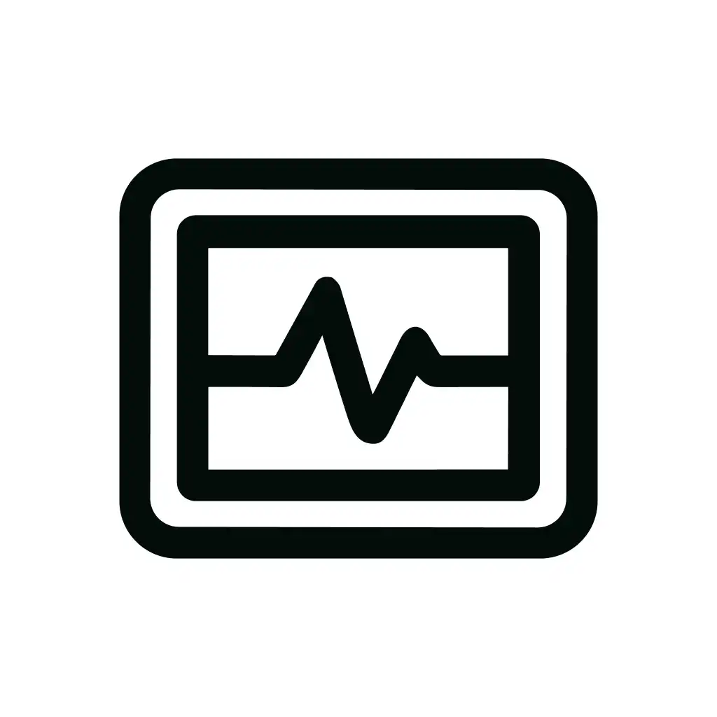 Outline Bold Style Monitor Heartbeat Pulse Icon Shape Element