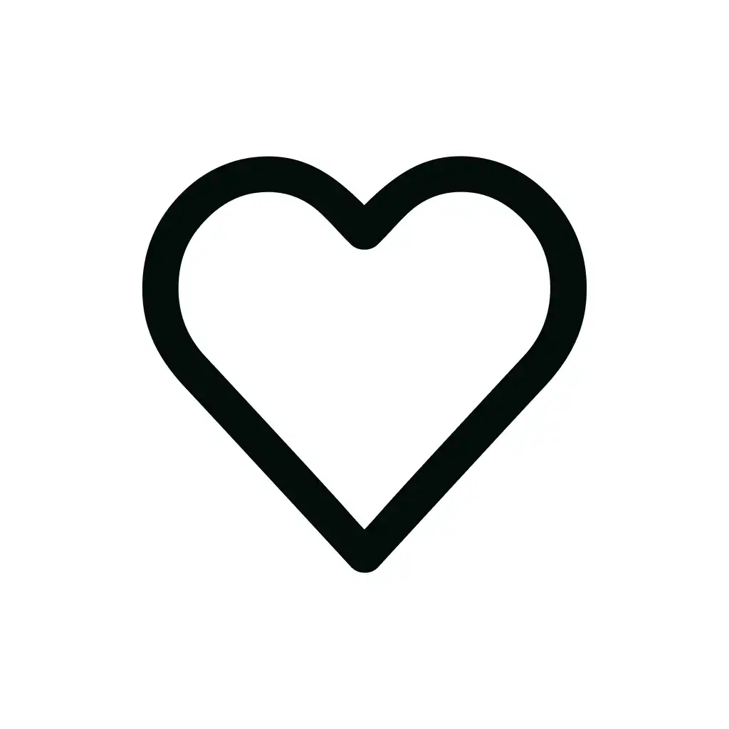 Simple Outline Heart Shape Love Icon Symbol