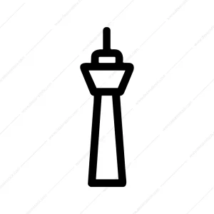 Simple Outlined Skyscraper City Tower Building Landmark Icon