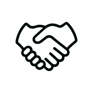 Minimalist Outline Handshake Deal Agreement Partnership Icon Symbol