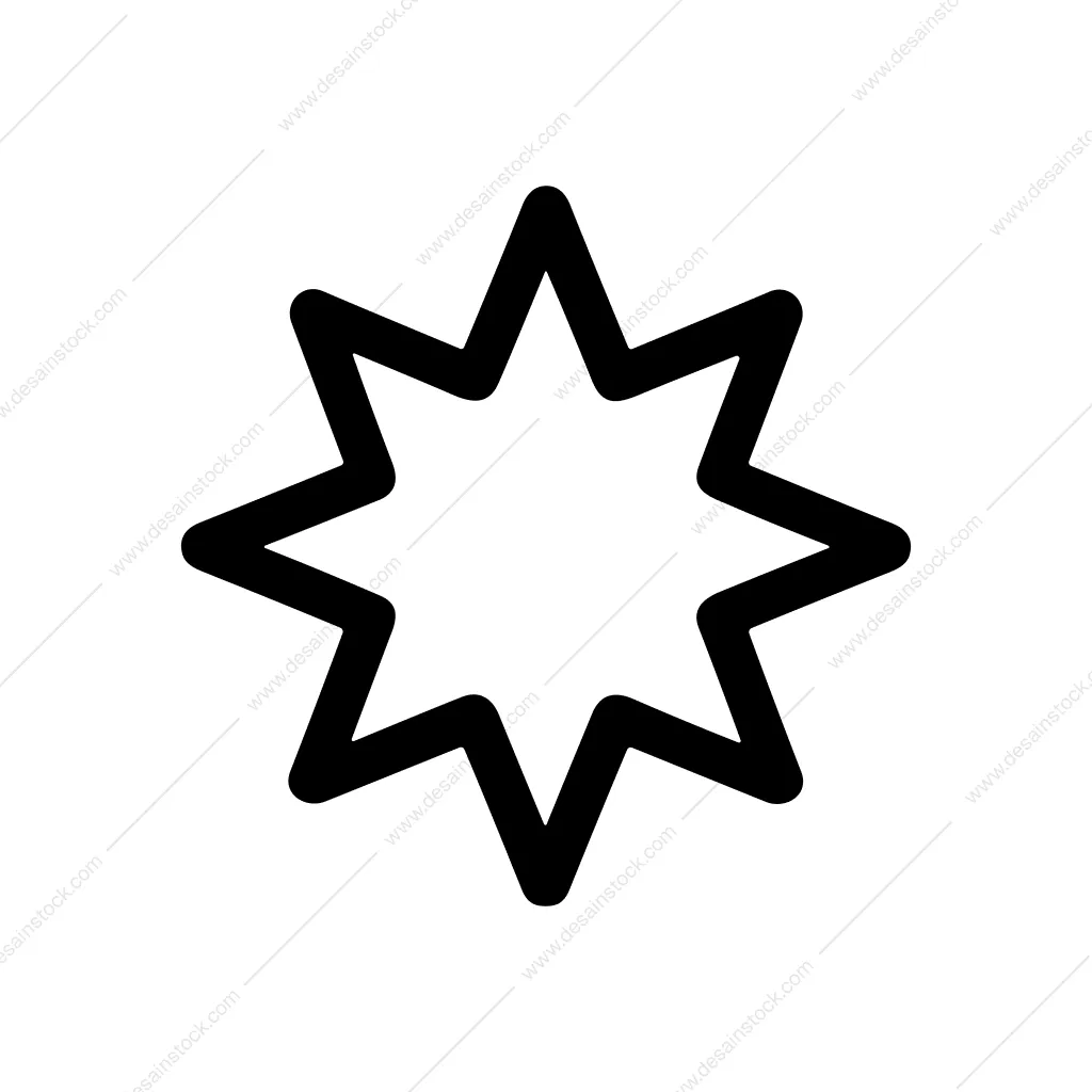 Simple Outline Starburst Decorative Element Shape Icon