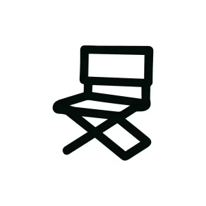 Simple Outline Folding Director Chair Furniture Icon