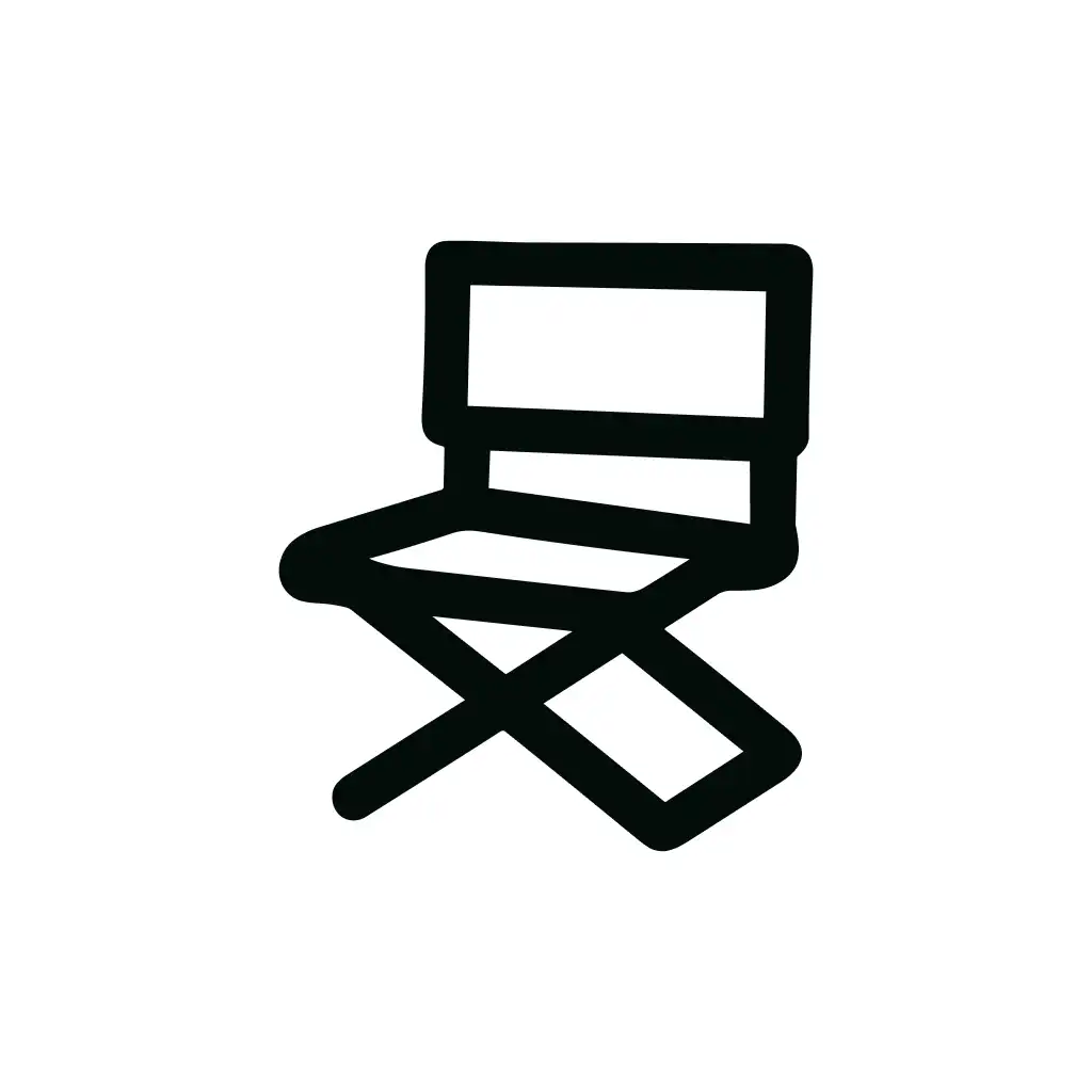 Simple Outline Folding Director Chair Furniture Icon