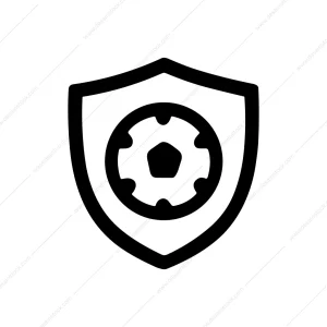 Outline Simple Shield Soccer Ball Sport Icon