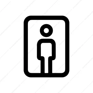 Minimalist Outline Human Shape Symbol Sign Icon