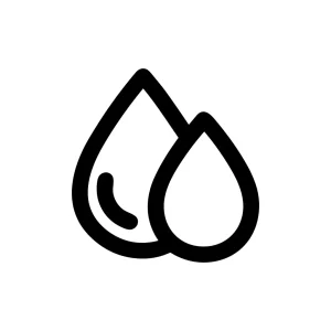 Simple Line Art Two Water Drops Minimalist Style Liquid Icon