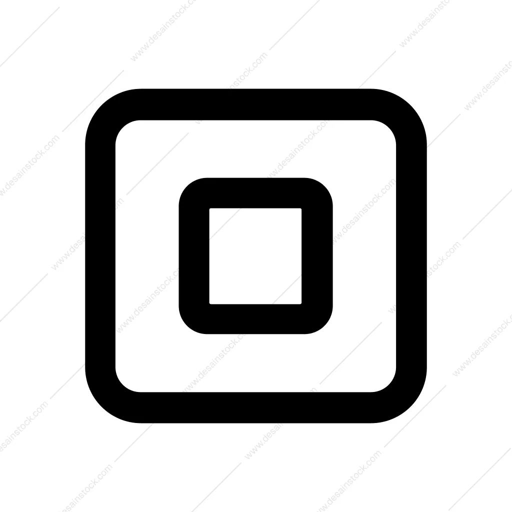 Outline Rounded Square Stop Media Playback Icon