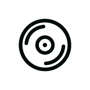 Simple Lineart Disc Record Music Media Player Isolated Icon