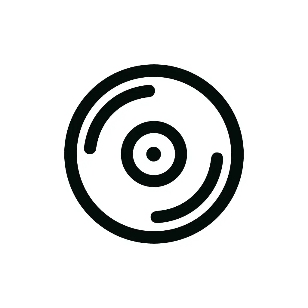 Simple Lineart Disc Record Music Media Player Isolated Icon
