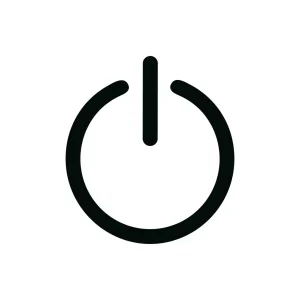 Simple Line Power Button Symbol Shape Icon