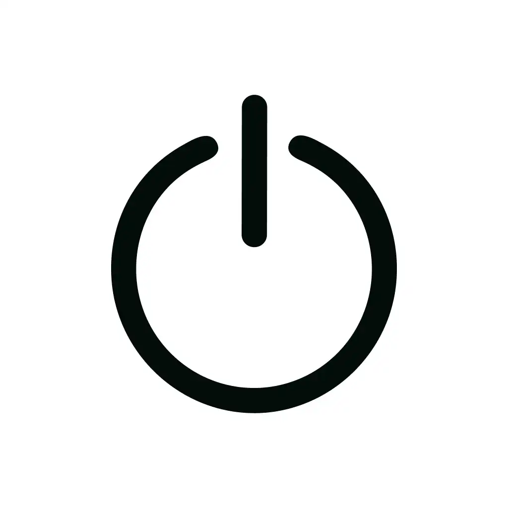 Simple Line Power Button Symbol Shape Icon