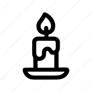 Bold Outline Candle Burning Flame Festive Icon