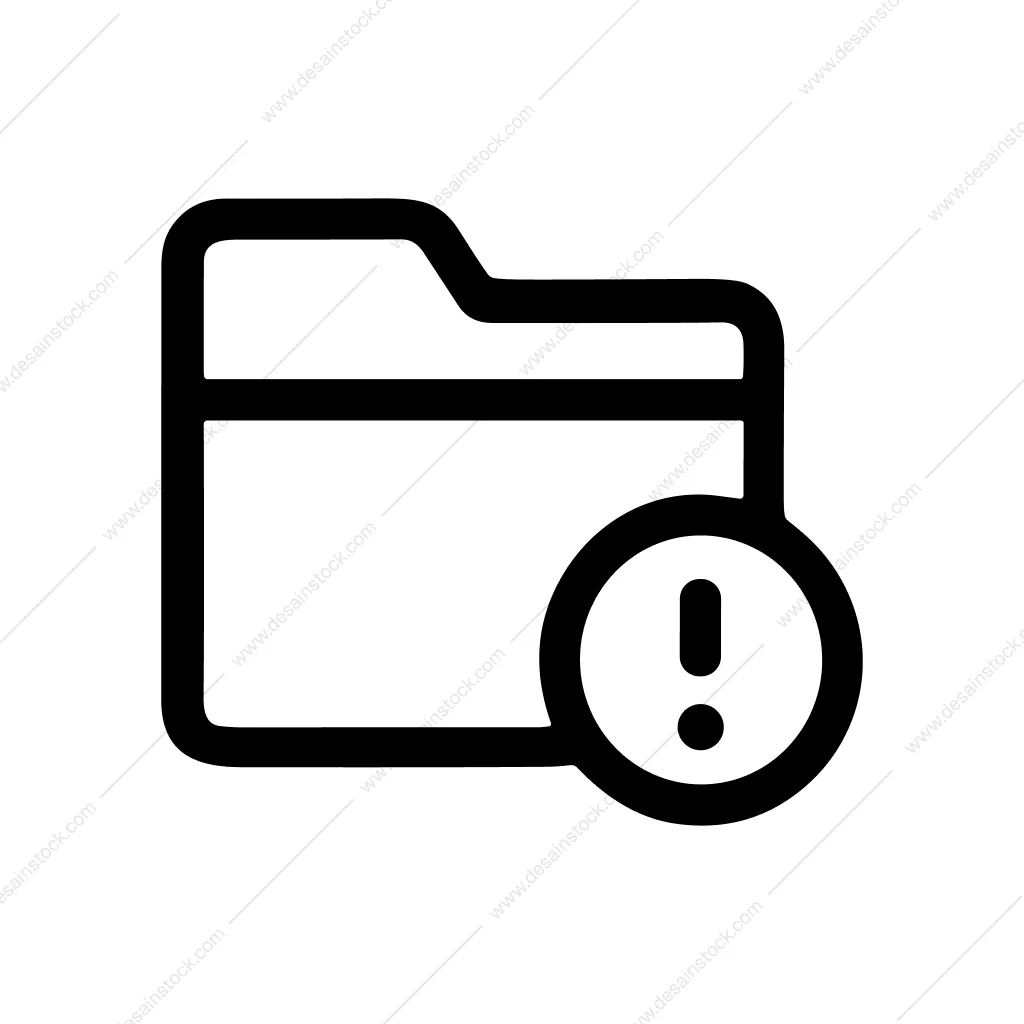 Outline Simple Folder Exclamation Mark Notification Icon