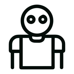Minimalist Outline Person Avatar with Simple Details Style Flat Icon