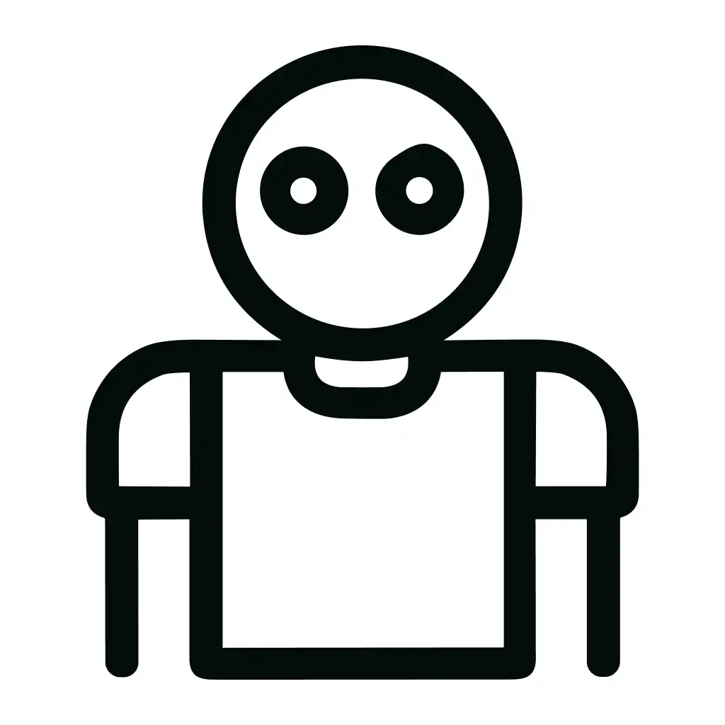 Minimalist Outline Person Avatar with Simple Details Style Flat Icon