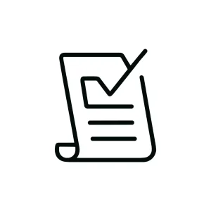 Simple Outline Filled Checkmark Document Sign Shape Icon Isolated