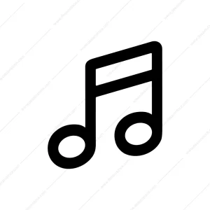 Simple Outline Music Note Eighth Shape Icon