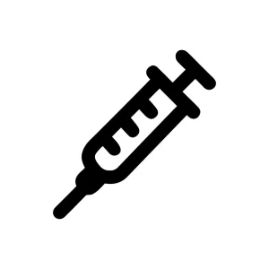 Black Outline Syringe Medical Instrument Icon Shape Silhouette Minimalist Style
