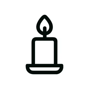 Simple Outline Candle Flame Religious Celebration Spiritual Minimal Icon