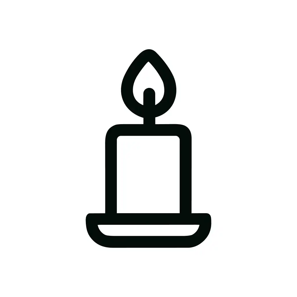 Simple Outline Candle Flame Religious Celebration Spiritual Minimal Icon